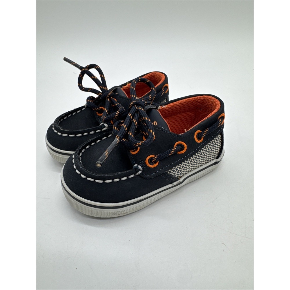 Sperry Infant Top Sider Boat Shoes Blue Leather‎ 2 M